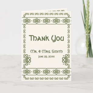 Carte de remerciements Mariage Green Celtic Knots