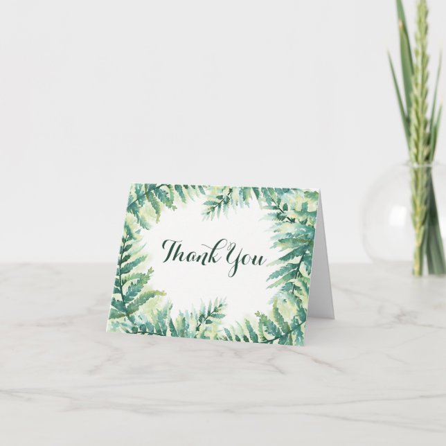 Carte de remerciements Mariage Green Fern (Devant)
