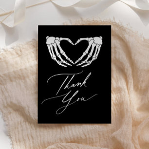 Carte De Remerciements Mariage Halloween avec un thème de squelette