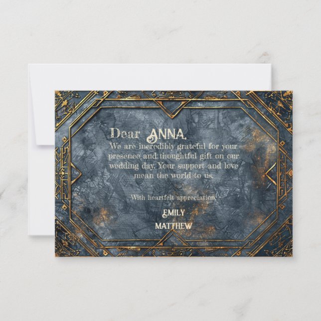 Carte de remerciements Mariage Imaginaire Dwarven  (Devant)