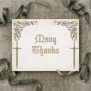 Carte De Remerciements Mariage Imaginaire Swords Gamer