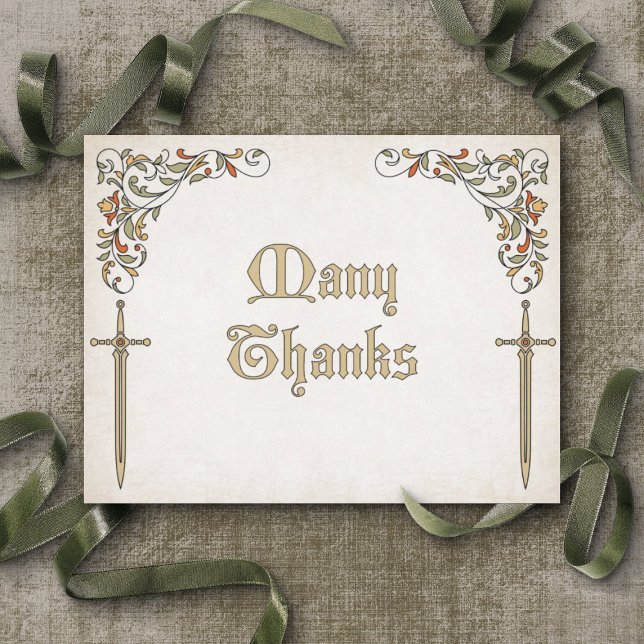 Carte De Remerciements Mariage Imaginaire Swords Gamer (Créateur téléchargé)
