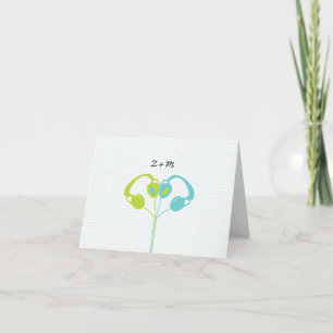 Carte De Remerciements Mariage indépendant de bleu de coeur