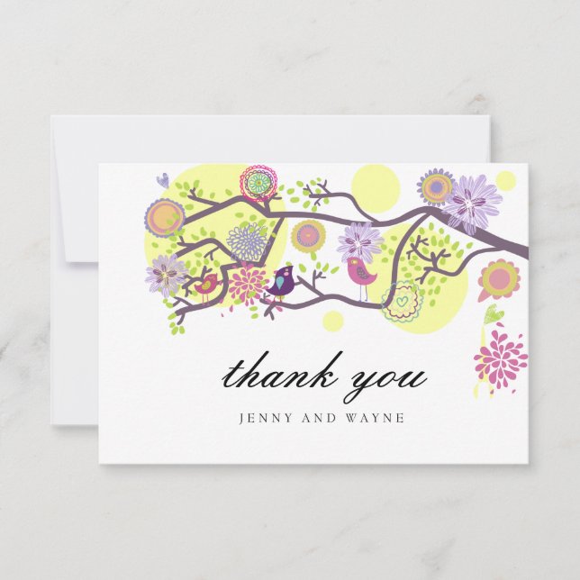 Carte de remerciements Mariage Inséparable en blan (Devant)