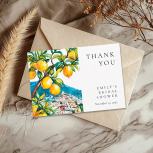 Carte De Remerciements Mariage italien de la Côte d'Amalfi au citron