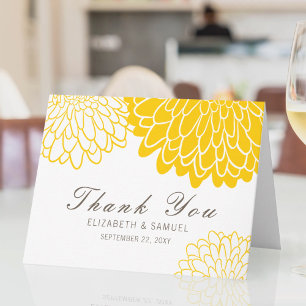 Carte de remerciements Mariage jaune blanc