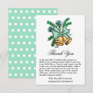 Carte De Remerciements Mariage Jingle Bell Shower de Mariée