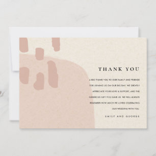 CARTE DE REMERCIEMENTS MARIAGE KRAFT ROSE MODERNE ABSTRAIT DOUX