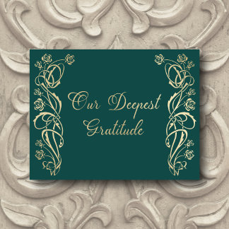 Carte de remerciements Mariage médiéval royal Rose