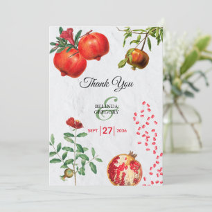 Carte De Remerciements Mariage méditerranéen de la grenade rouge