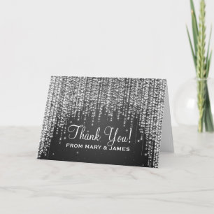 Carte De Remerciements Mariage "Merci" Night Dazzle Noir