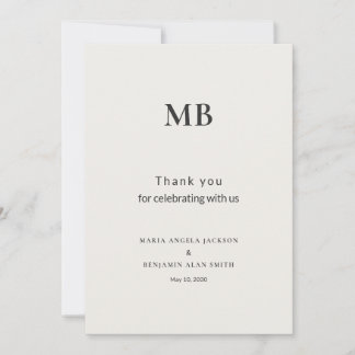 Carte De Remerciements Mariage Minimal Micro Moderne