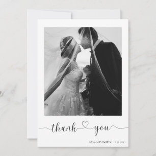 Carte de remerciements Mariage minimaliste avec ph