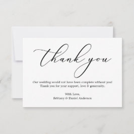 Carte De Remerciements Mariage minimaliste de calligraphie d'élégance