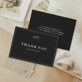 Carte de remerciements Mariage minimaliste de mono