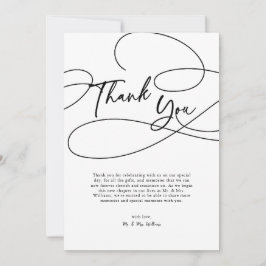 Carte De Remerciements Mariage minimaliste moderne de script "Merci"