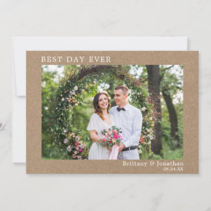 Carte De Remerciements Mariage minimaliste moderne Meilleur Jour Jamais K