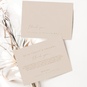 Carte de remerciements Mariage minimaliste simple