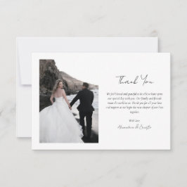 Carte De Remerciements Mariage minime photo moderne