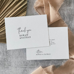 Carte De Remerciements Mariage moderne chic noir et blanc