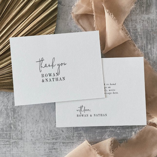 Carte De Remerciements Mariage moderne chic noir et blanc (Créateur téléchargé)