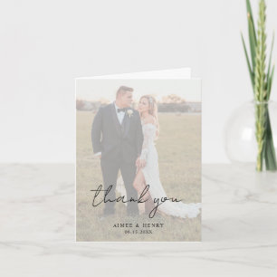 Carte De Remerciements Mariage Moderne de Photo de Style Rustique