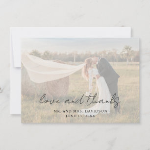 Carte De Remerciements Mariage Moderne de Style Rustique