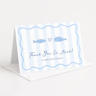 Carte De Remerciements Mariage Moderne Deux Moins de Poissons Dans La Mer