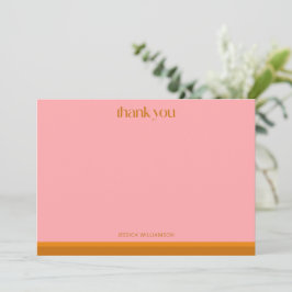 Carte De Remerciements Mariage moderne géométrique rose orange personnali