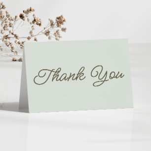 Carte De Remerciements Mariage Moderne Minimaliste Vert Sauge Minimaliste