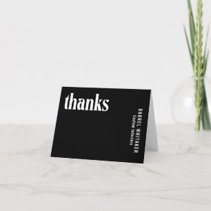 Carte De Remerciements Mariage Moderne Ruby Black