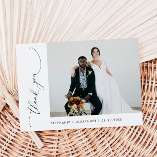 Carte de remerciements Mariage moderne simple mini