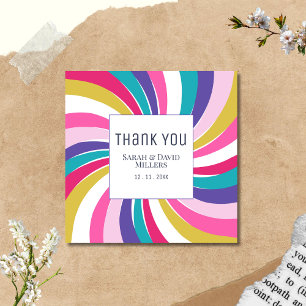 Carte De Remerciements Mariage moderne vibrant Swirl
