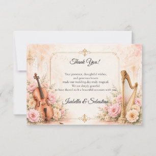 Carte De Remerciements Mariage Musical Élégant