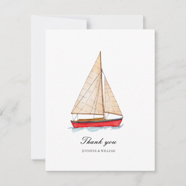 Carte de remerciements Mariage nautique (Devant)