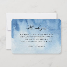 Carte De Remerciements Mariage nautique bleu. Plage marine moderne