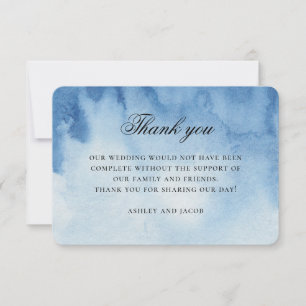 Carte De Remerciements Mariage nautique bleu. Plage marine moderne