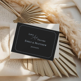 Carte de remerciements Mariage noir avec code QR