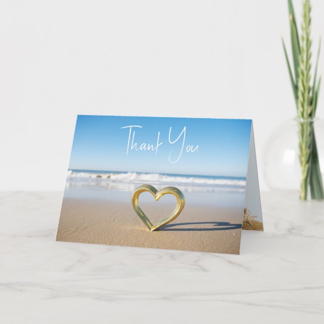 Carte De Remerciements Mariage Ocean Love Beach (Devant)