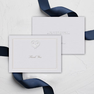 Carte De Remerciements Mariage officiel de la corde d'Ancre marine Crest 