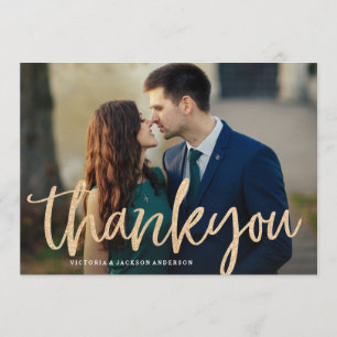 Carte de remerciements Mariage or brillant