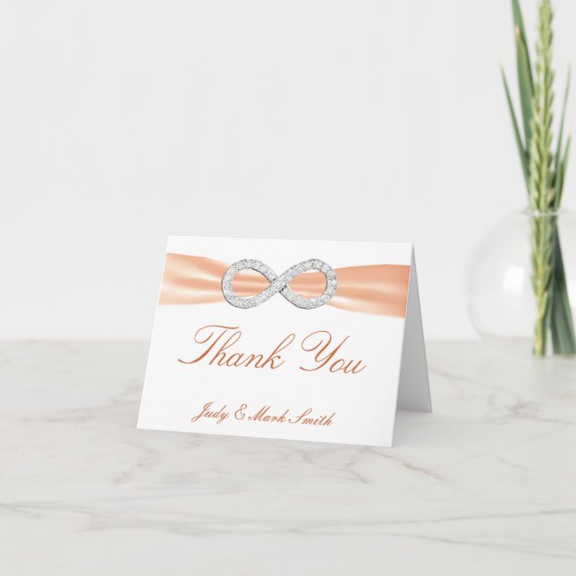 Carte de remerciements Mariage Orange Diamond Infi (Devant)