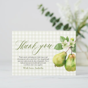 Carte De Remerciements Mariage Parfait Modern Green Gingham Shower de Fia