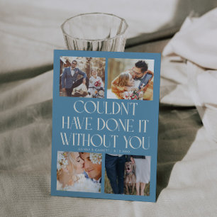 Carte De Remerciements Mariage Pas Sans Vous 4-Photo Denim Bleu