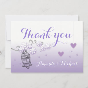 Carte de remerciements mariage Pastel lovebirds