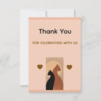 Carte De Remerciements Mariage Pattes et Vœux Liés par Patte et Cœur 