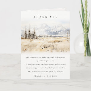 Carte De Remerciements Mariage Paysage Aquarelle Jackson Hole Wyoming