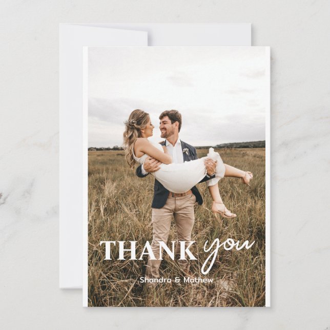 Carte De Remerciements Mariage personnalisé (Devant)