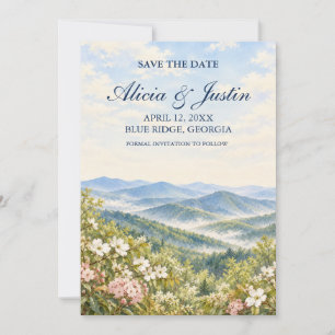 Carte De Remerciements Mariage personnalisé aquarelle Blue Ridge de print