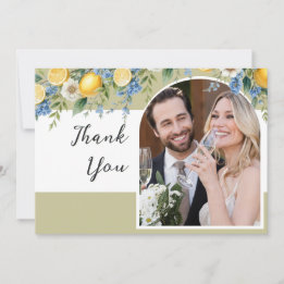 Carte De Remerciements Mariage personnalisé avec photo de citron Amalfi i